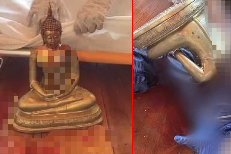 Ein 49-jähriger Mann soll von einer Buddha-Figur aufgespießt und an den Verletzungen gestorben sein.