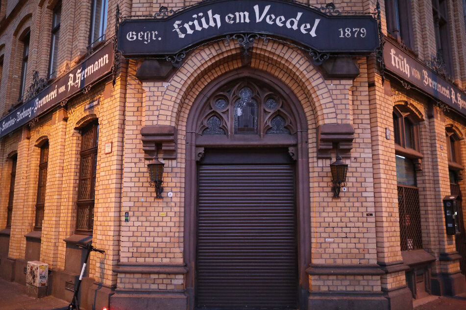 Das geschlossene Brauhaus Früh im Veedel in Köln.