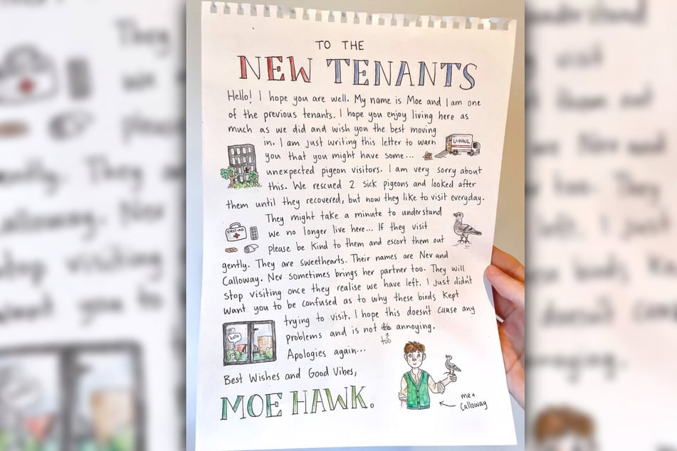 Noví nájemníci Moe Hawkovi se nedávno mohli těšit na tento dopis.