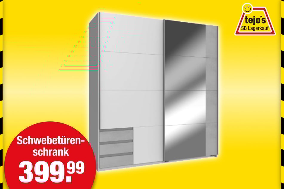 Schwebetürenschrank für 399,99 Euro.