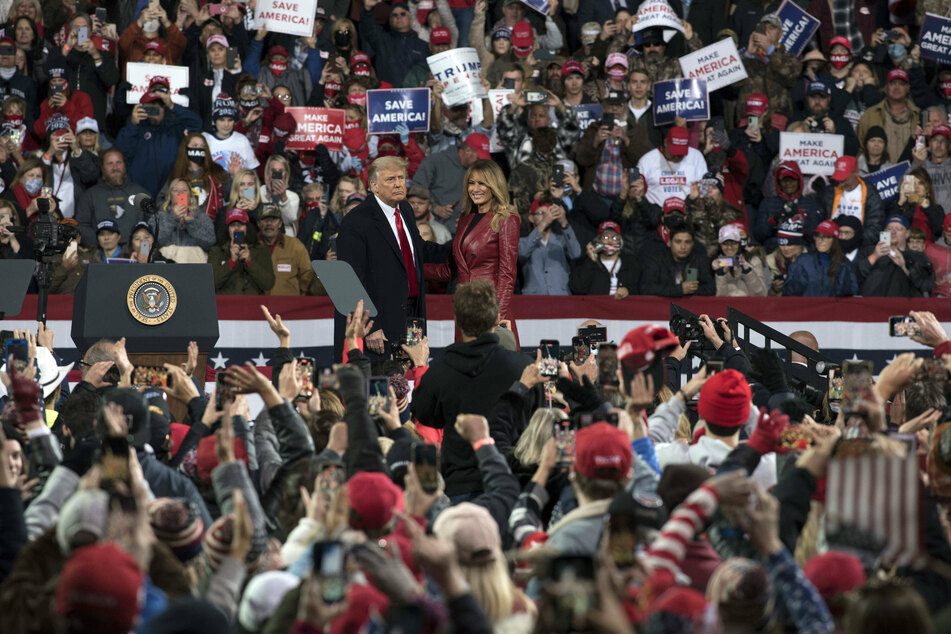 First lady Melania Trump was also present at the Georgia rally.