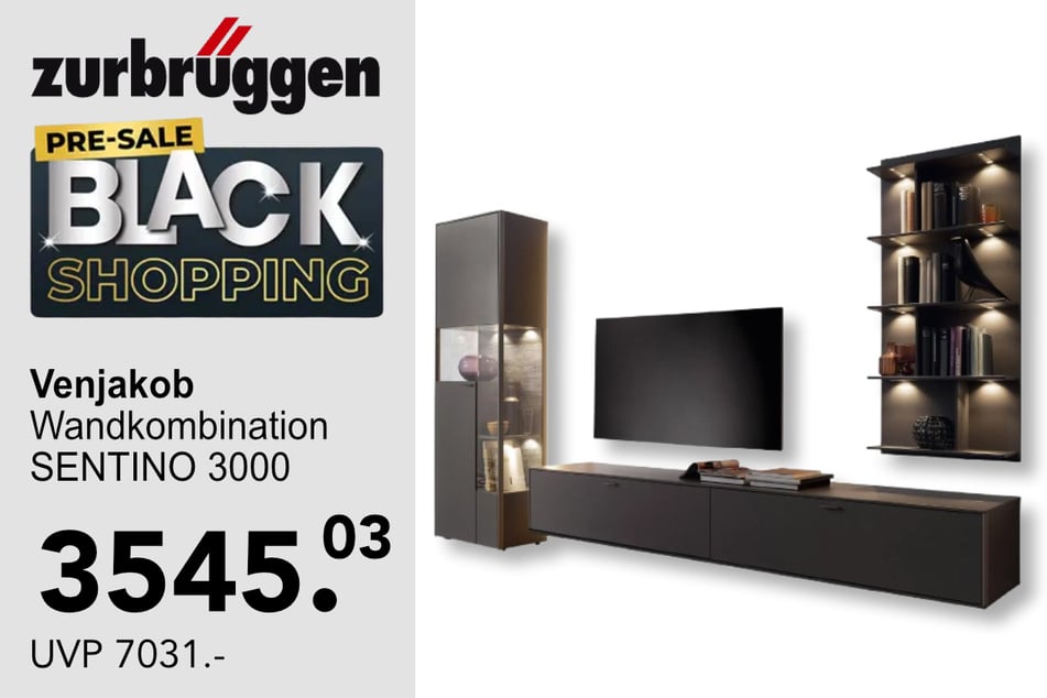 Die Venjakob Wandkombination SENTINO 3000 für 3.545,03 statt 7.031 Euro.