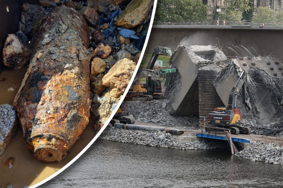 Weltkriegsbombe unter Carolabrücke entdeckt!