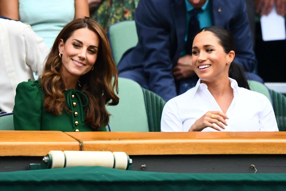 Meghan Markle (r) has apparently reached out to her sister-in-law, Kate Middleton (l) about working on a project for Netflix.
