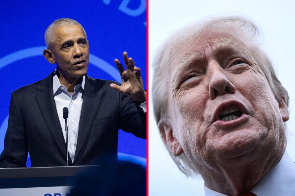 President Donald Trump (r.) posted a meme comparing former President Barack Obama (l.) to OJ Simpson while being chased by a chubby Vice President JD Vance.