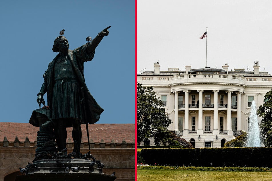 The Trump administration has erected a statue of Christopher Columbus at the White House.