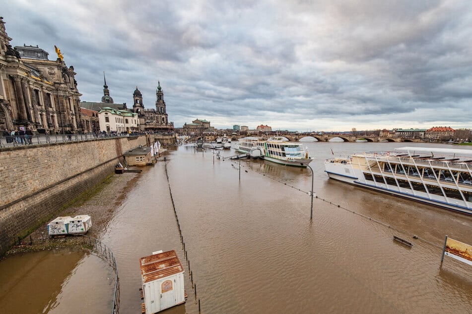 Zuletzt erlebte Dresden zu Weihnachten 2023 Hochwasser. Droht das jetzt auch in den kommenden Tagen?