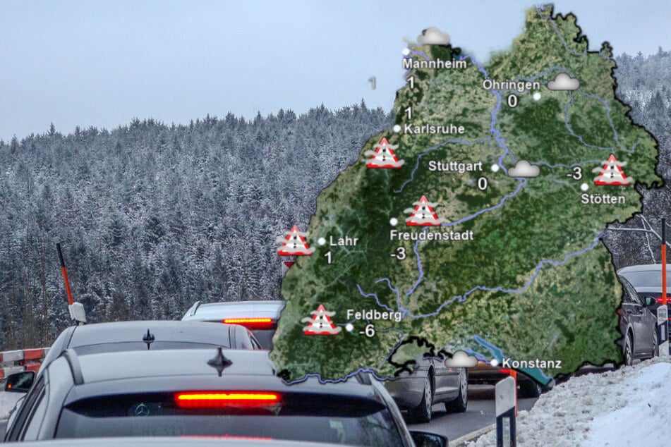 Es kam am Wochenende zu Stau auf den Straßen im Schwarzwald. (Fotomontage)