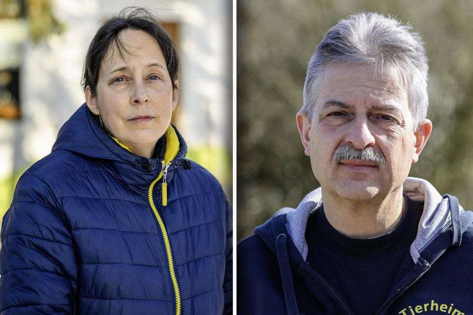 Lehnen den Begriff "Kampfhund" ab: Claudia Ruf vom Tierheim Vielauer Wald bei Zwickau und Leipzigs Tierheim-Chef Michael Sperlich.