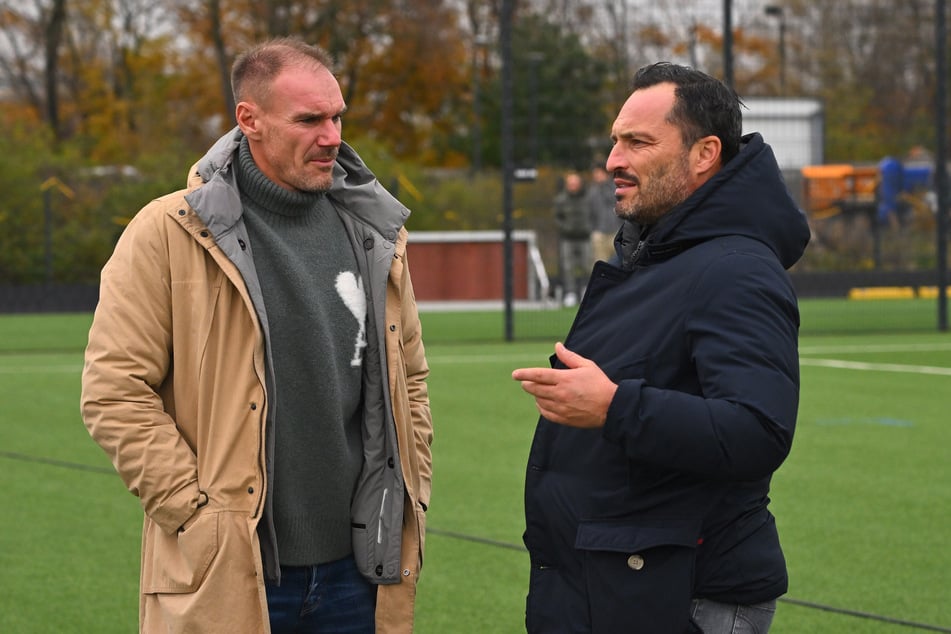 Alexander Zickler (l.) nutzt die Länderspielpause und wollte seinen Stiefsohn Jakob sehen.