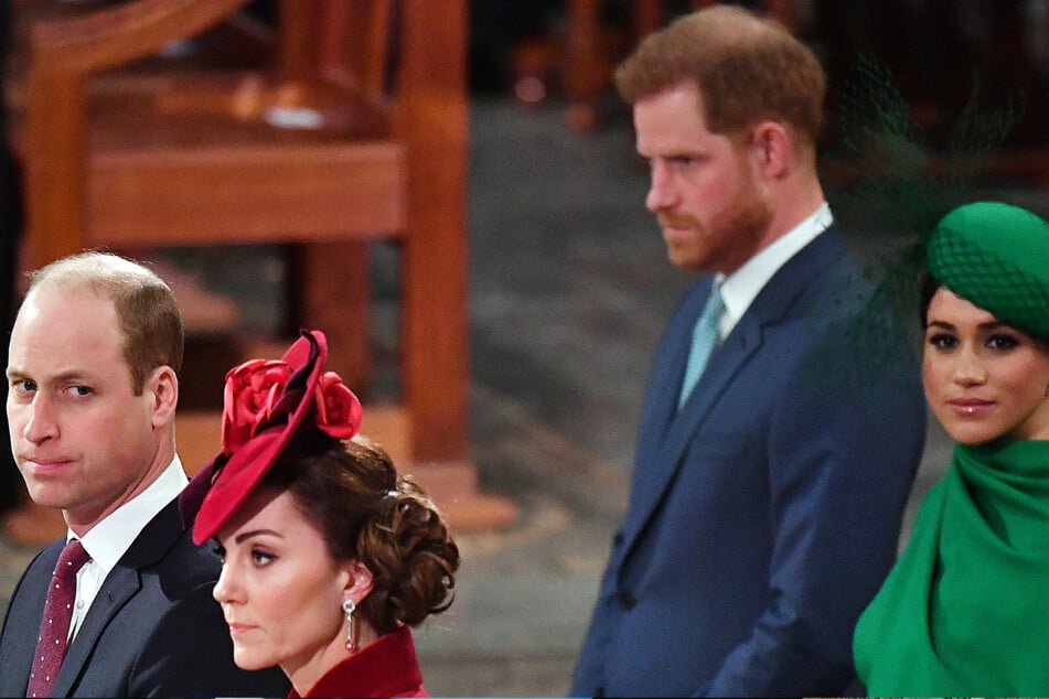 Frostiges Verhältnis? Prinz William, Herzog von Cambridge und seine Frau Catherine, genannt Kate, Herzogin von Cambridge (beide li.) sowie Prinz Harry und seine Frau Meghan.