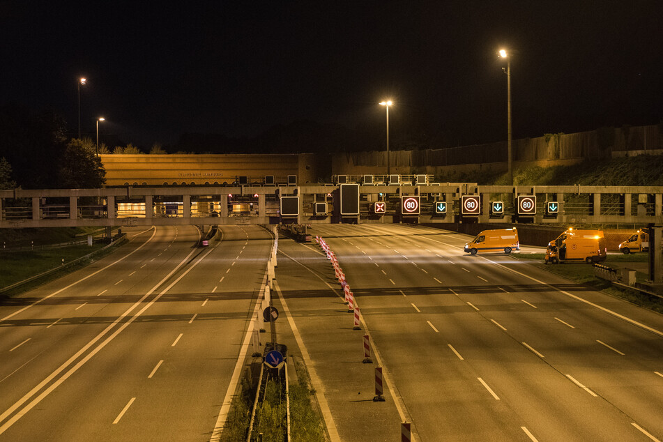 Der Elbtunnel war das ganze Wochenende gesperrt.