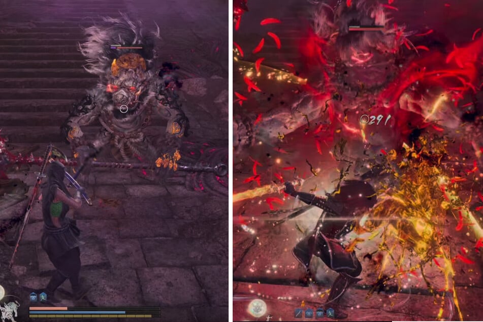 Dabei könnt Ihr diesmal mit nur einem Tastendruck zwischen zwei Formen wechseln: Ninja und Samurai. Tut hr dies im richtigen Moment, könnt Ihr sogar mächtige Angriffe kontern und ordentlich Schaden machen.