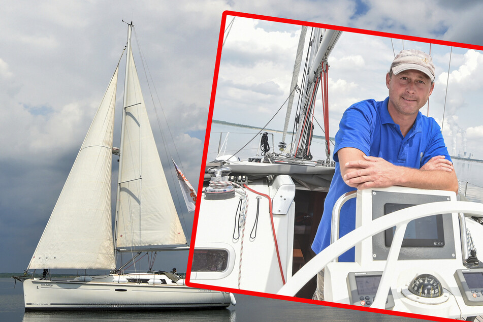 Skipper und Segellehrer: Sven Meißner (42) holte die Hochseeyacht im März an den Bärwalder See.
