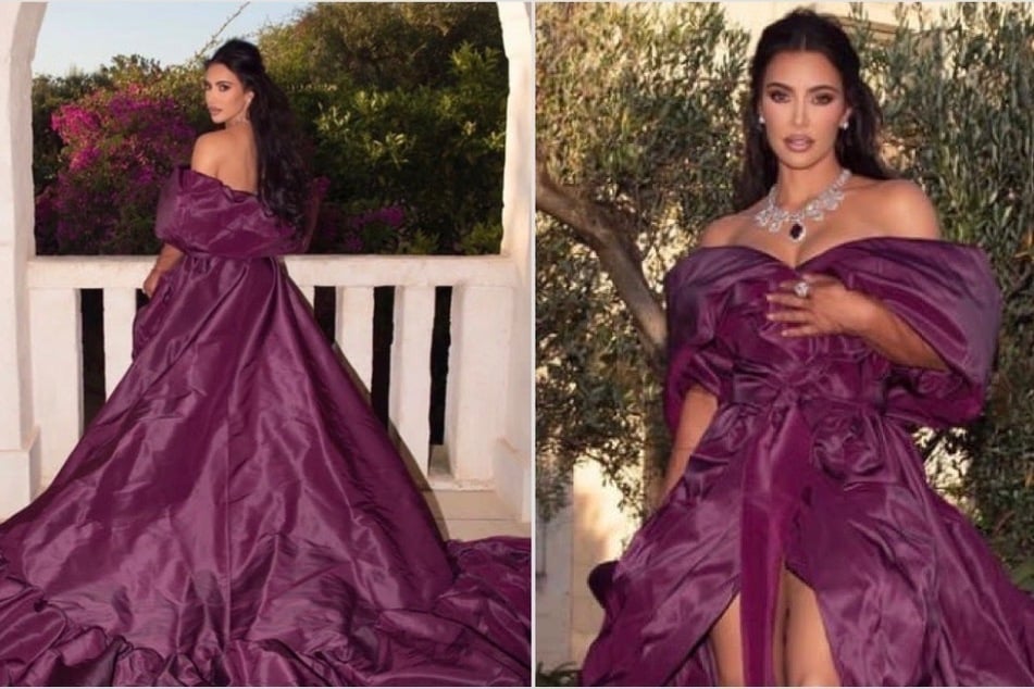 Kim Kardashian took a break from her figure-hugging 'fits and stunned in a dramatic Dolce &amp; Gabbana gown while in Italy.