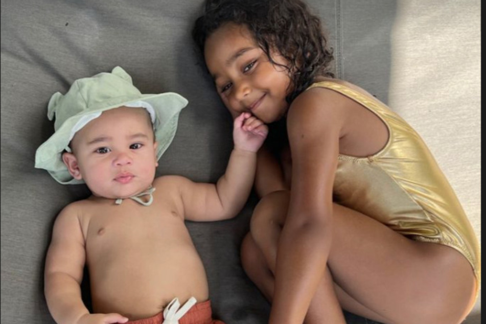 Kim Kardashian shared a rare pic of her nephew Aire Webster and her daughter Chicago West (r.) on Instagram for Aire's 1st birthday!