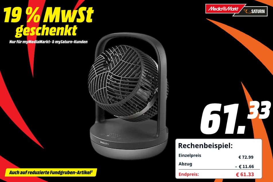 Philips-Ventilator für 61,33 Euro.