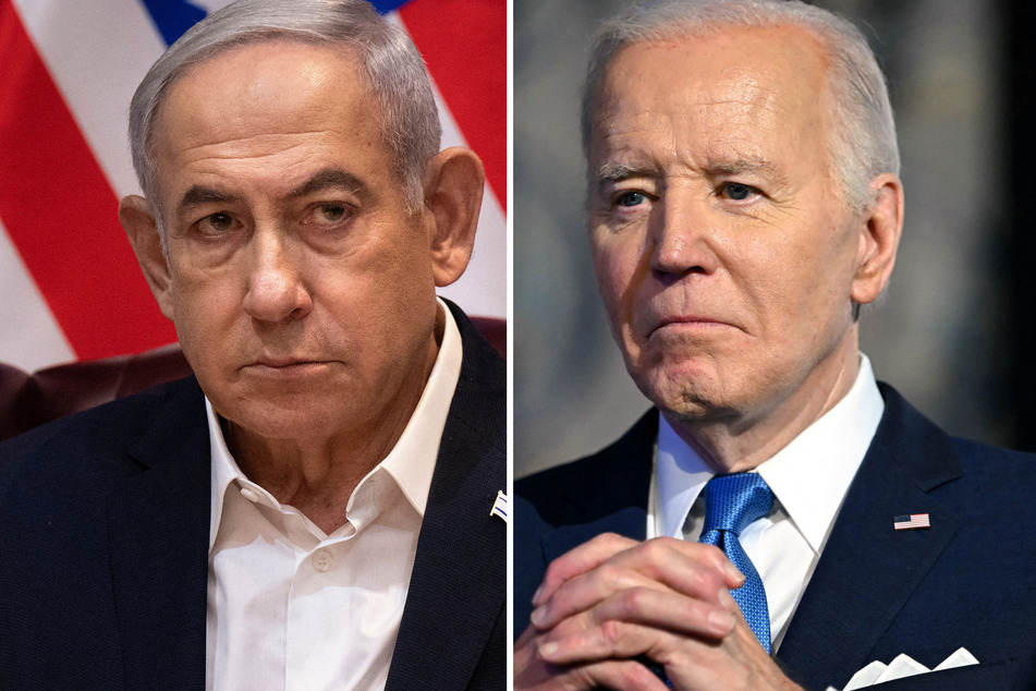 US President Joe Biden (r.) denounced the ICC's application for an arrest warrant for Israeli Prime Minister Benjamin Netanyahu.