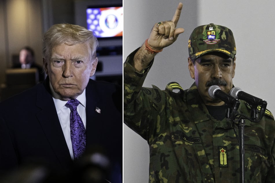 Venezuelan President Nicolas Maduro (r.) has accused the administration of US President Donald Trump of plotting regime change in Caracas.