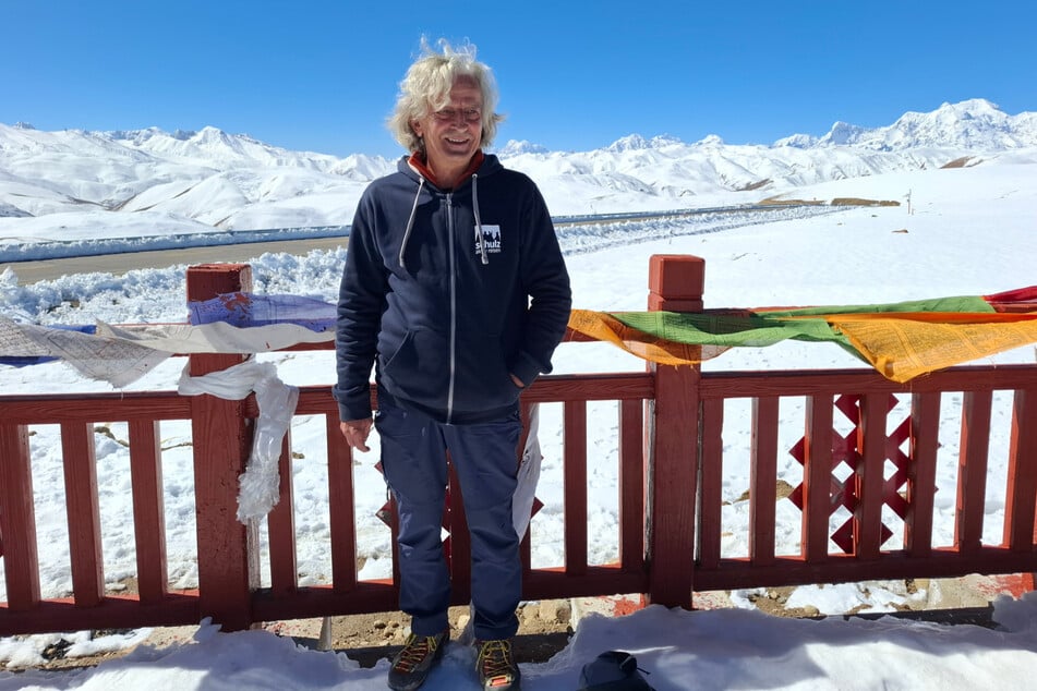 Tibet im Oktober 2025: Ray Hartung auf dem Lalung La Pass.