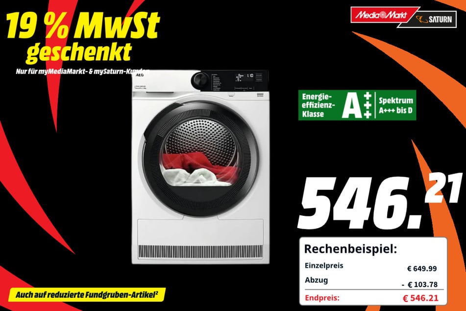 AEG-Trockner für 546,21 Euro.