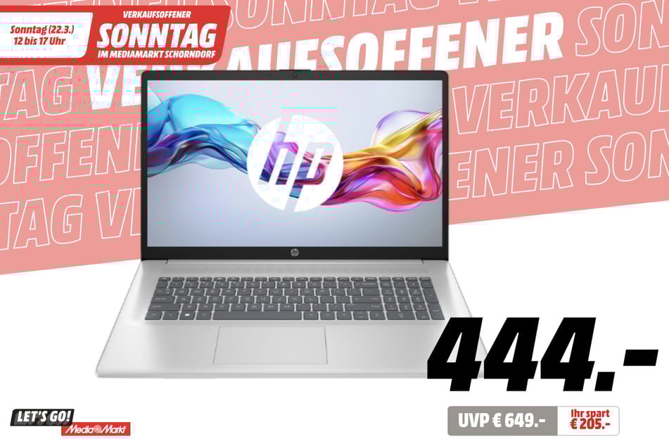 HP-Notebook für 444 statt 649 Euro.