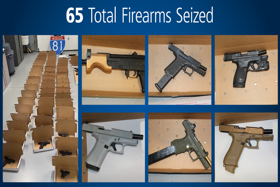 Einen Teil der Beute investierten sie in Waffen. 65 Schusswaffen fanden die Ermittler.