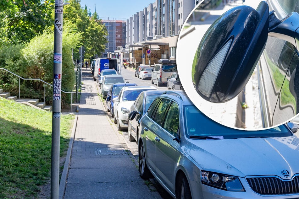 Dresden: Während Stadtfest: Auto-Kratzer und kaputte Spiegel an der Ritterstraße