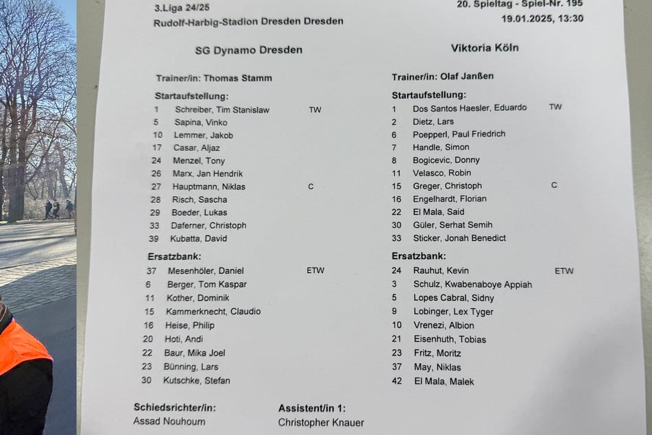 Mit diesen Aufstellungen gehen Dynamo Dresden und Viktoria Köln in die Partie.