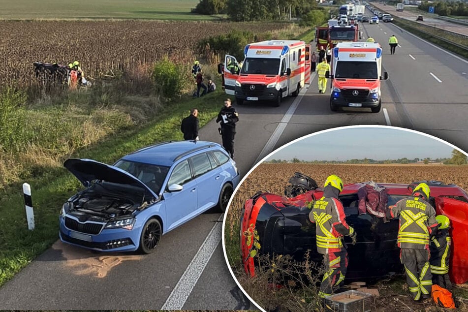 Unfall A9: Nach Crash auf A9: Drei Personen teils schwer verletzt