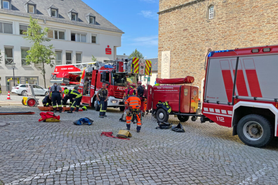 Etwa 20 Kameraden waren am heutigen Vormittag in Annaberg-Buchholz im Einsatz.