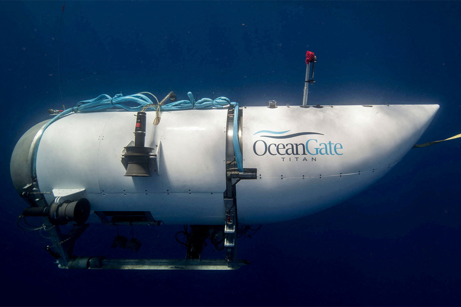 The Titan submersible, operated by OceanGate Expeditions to explore the wreckage of the sunken SS Titanic off the coast of Newfoundland, dives in an undated photograph. OceanGate Expeditions/Handout via RE