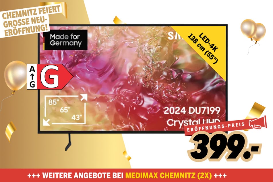 55-Zoll Samsung-Fernseher für 399 Euro.