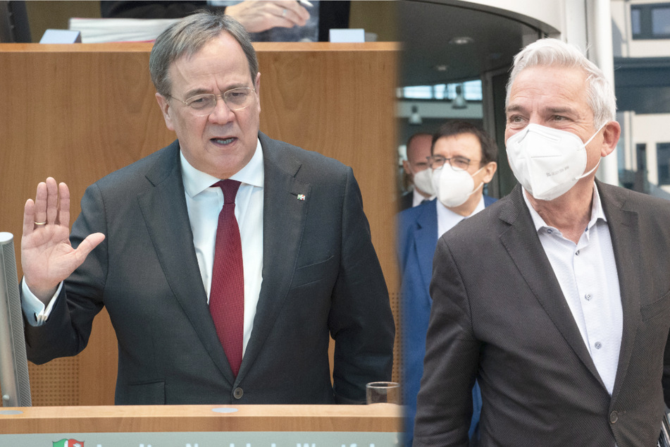 CDU-Bundesvize Thomas Strobl (61, r.) spricht sich in der Kanzler-Frage für Nordrhein-Westfalens Ministerpräsidenten Armin Laschet (60) aus. (Fotomontage)