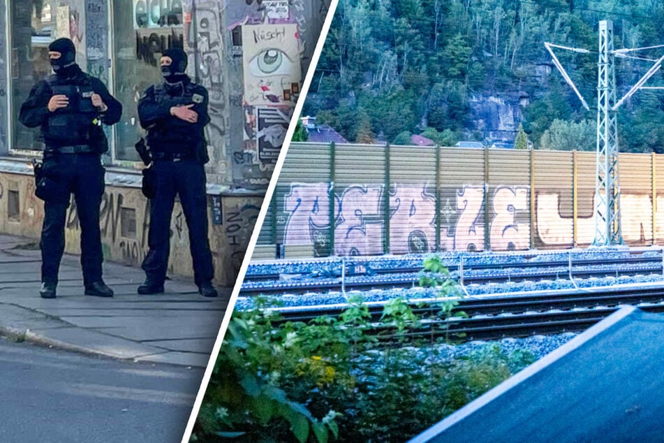 Groß-Razzia in Dresdner Neustadt wegen Riesen-Graffiti: Polizei gibt neue Details preis