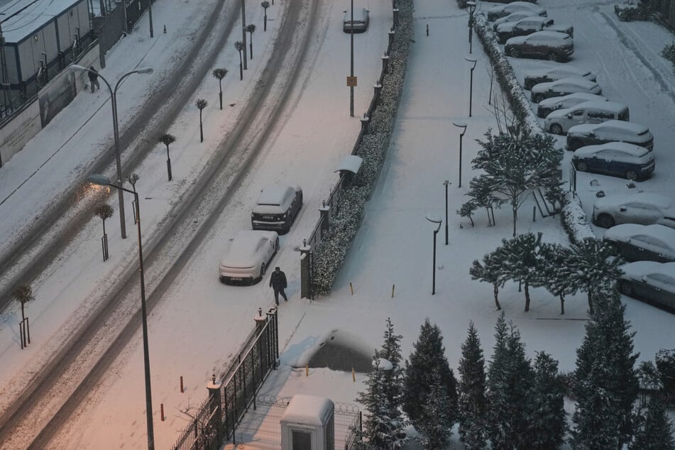 Ein seltener Anblick: In Istanbul sind die Straßen mit Schnee bedeckt.