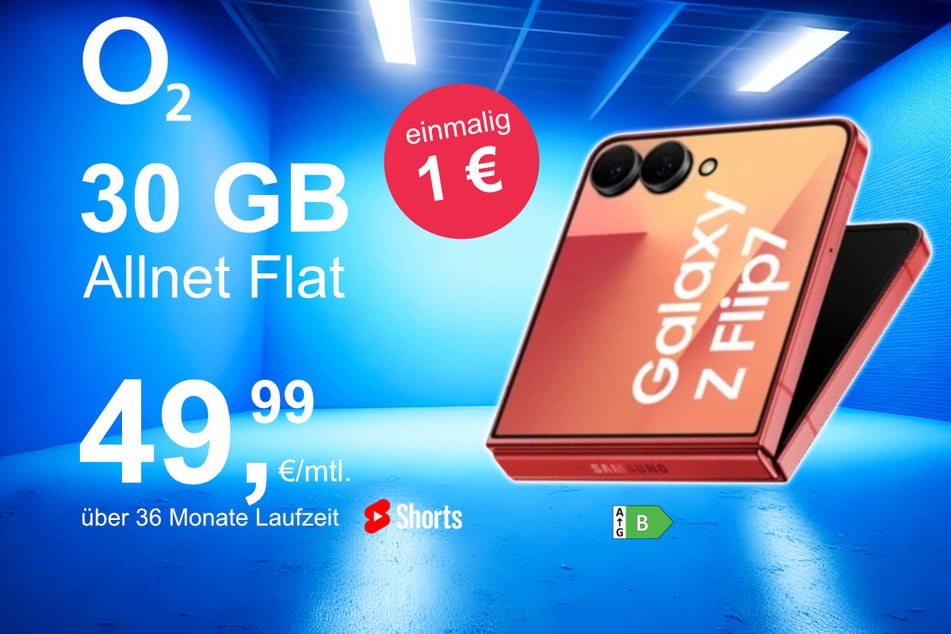 Das Samsung Galaxy Z Flip7 im o2 Mobile M für einmalig 1 Euro.