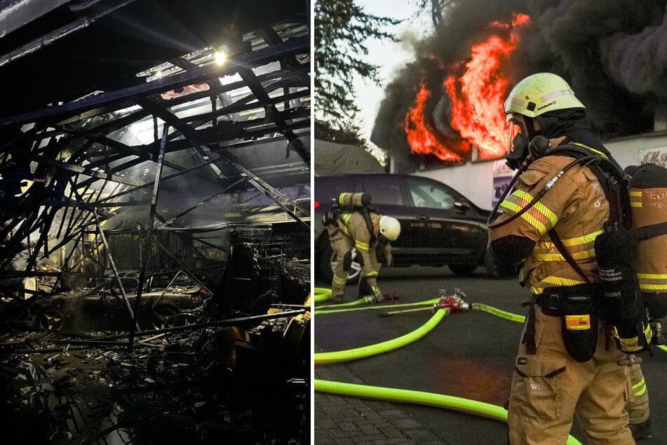 Großbrand in Gewerbehalle: Zahlreiche Kräfte im Einsatz - Anwohner müssen umziehen