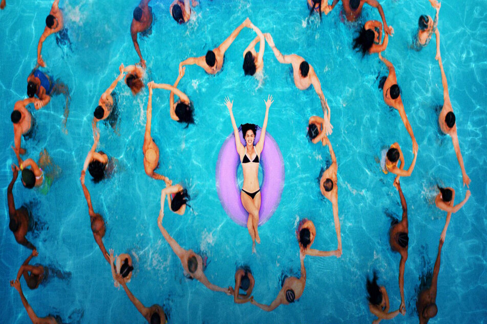 The film's epic pool scene was filmed with cameras above and below the water at the famed Highbridge Pool in Washington Heights