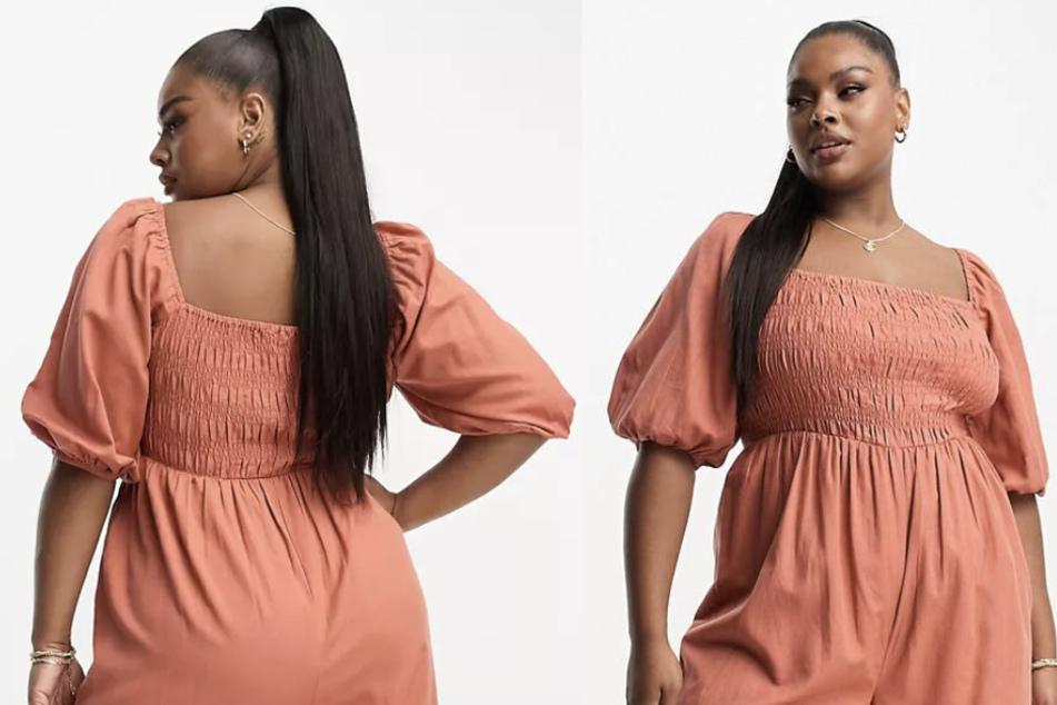 Ein weicher Stoff und sexy Schnitt - dieser Plus-Size Jumpsuit für Damen sieht zauberhaft aus.