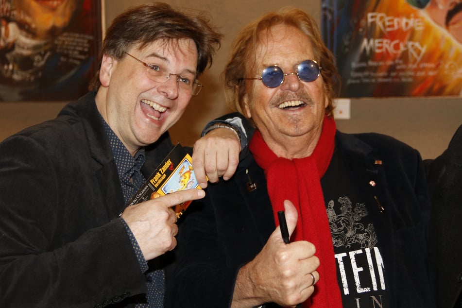 Frank Zander (84, r.) brachte 2020 zur Dresdner Ausstellung Sohn Marcus mit.