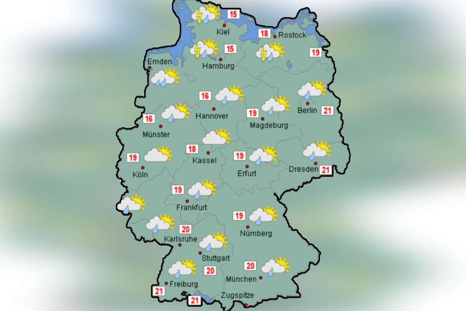 Am Sonntag zeigt sich in weiten Teilen Deutschlands wechselhaftes und unbeständiges Wetter.