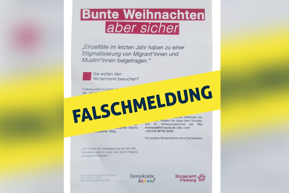 Einer der kursierenden "Bunte Weihnachten - aber sicher" Flyer - eine Falschmeldung.
