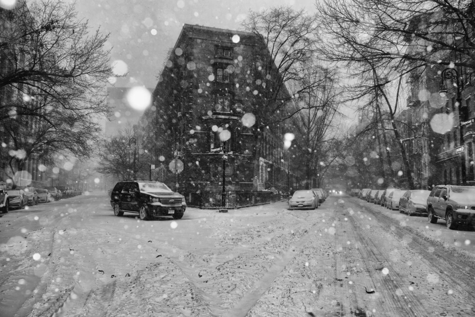 New York City's East Village pictured during the "bomb cyclone" snowstorm of 2018.