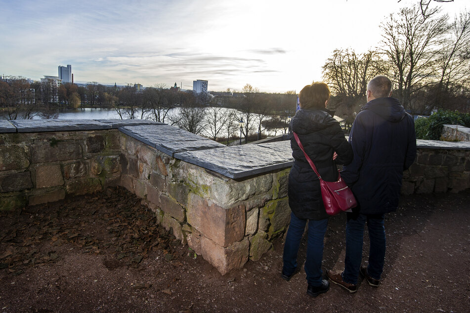 Blick vom Chemnitzer Schlossberg in Richtung Innenstadt.