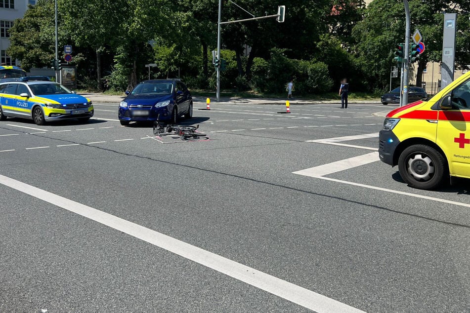Auf der Hartmannstraße gab es am Mitwoch einen Unfall mit einer Radfahrerin.
