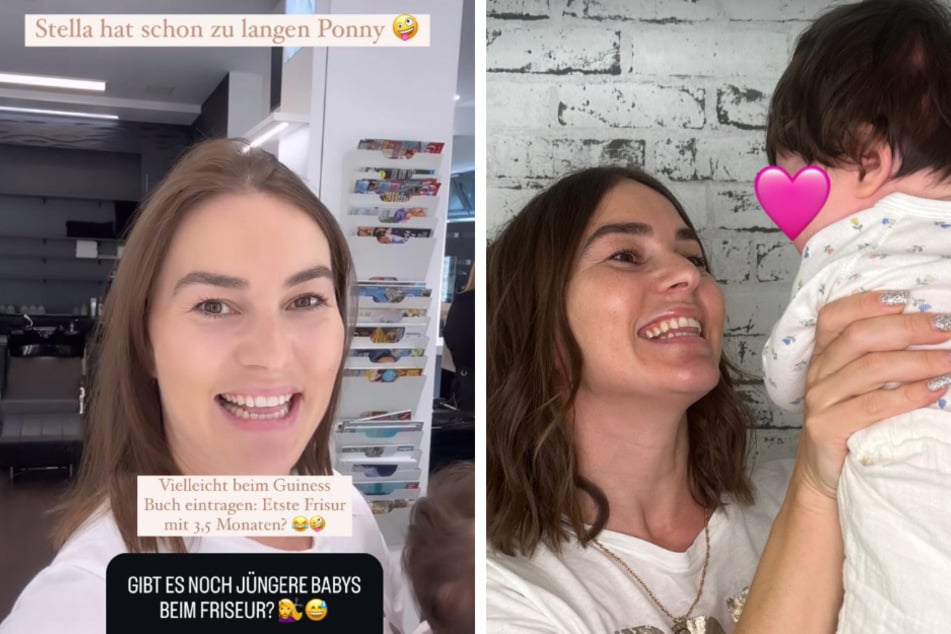 Renata Lusin (37) zeigte bei Instagram den ersten Friseurbesuch von Töchterchen Stella (dreieinhalb Monate alt).