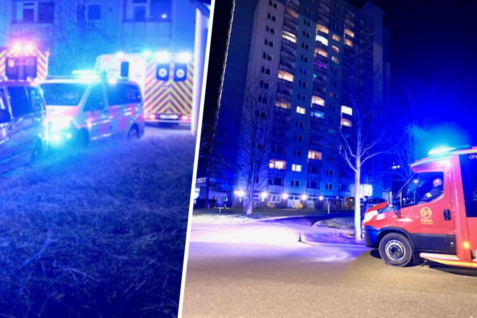 Blaulicht-Gewitter vor Hochhaus in Pirna: Was war da los?