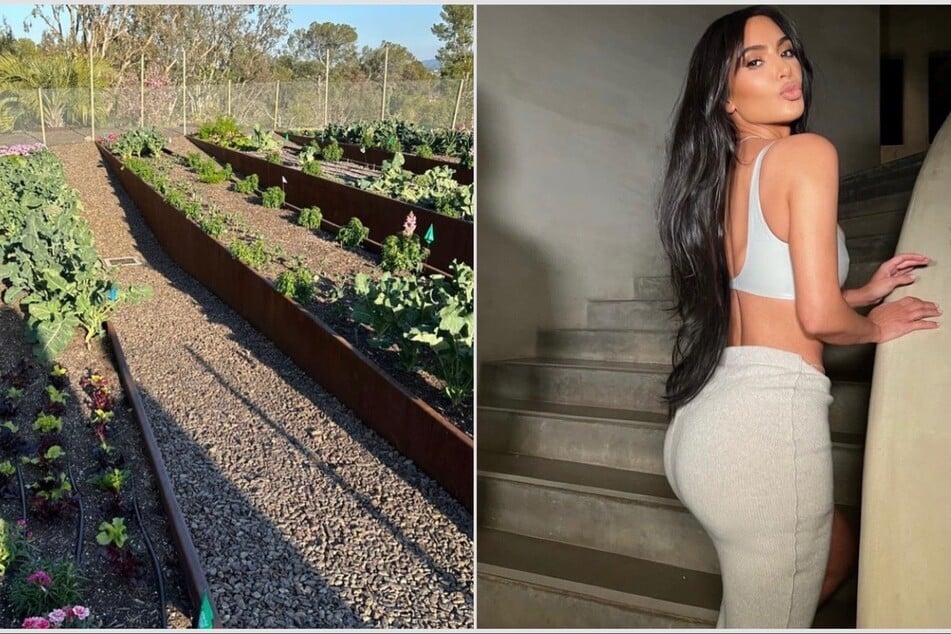 Kim Kardashian shows off her green thumb in luxurious garden