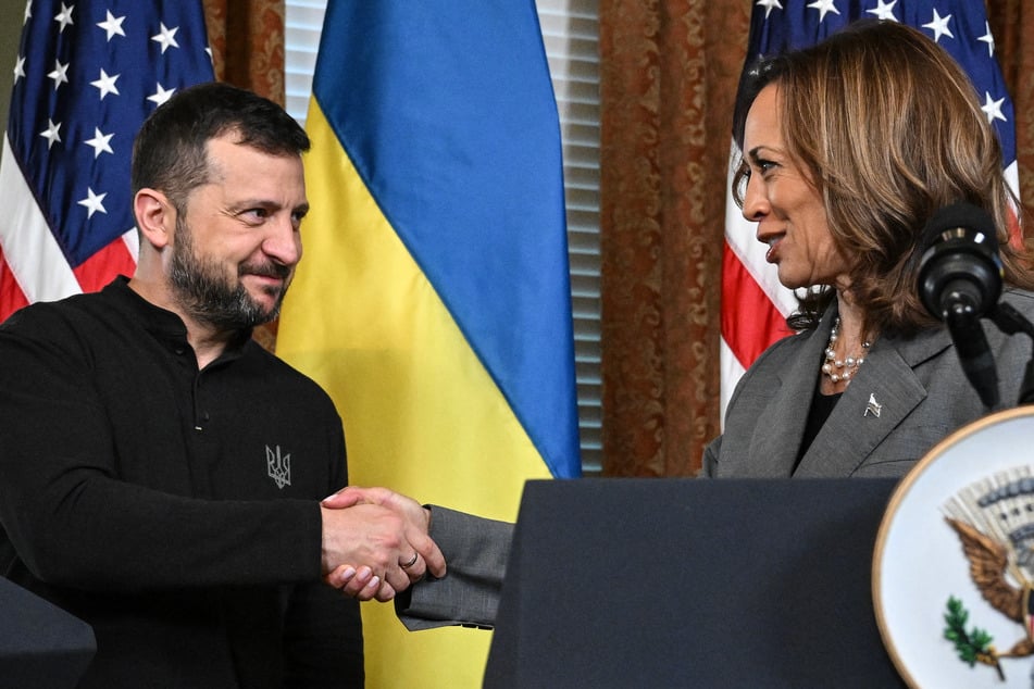 Harris blasts Trump's Ukraine policy as she meets with Zelensky